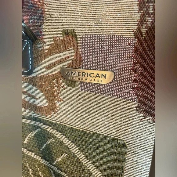 Vintage American Trunk & Case Tapestry 90s travel‎ bag Weekender EUC! - Picture 2 of 13